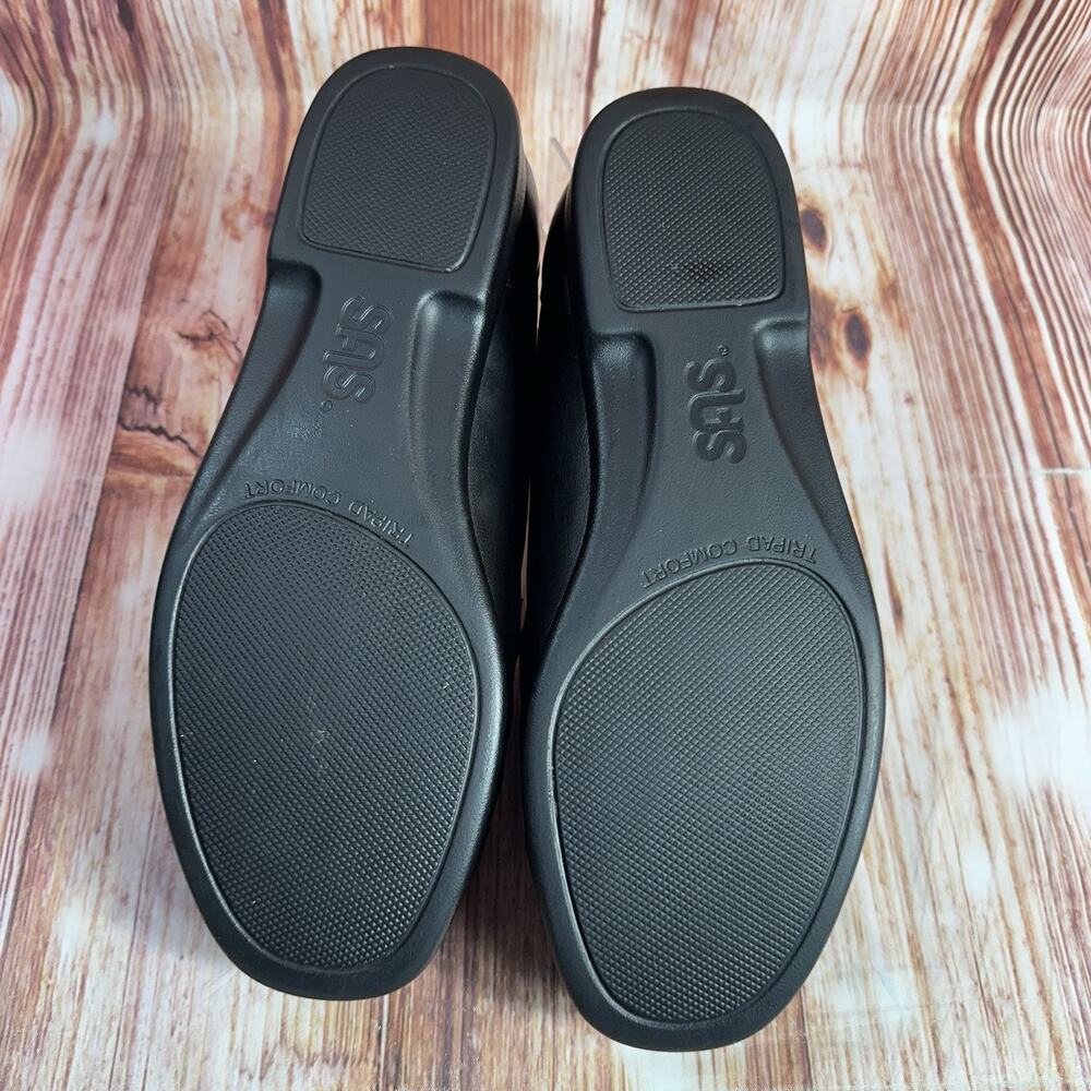 SAS Womens Sz 11WW Black Leather METRO Horsebit Tripad Comfort Loafer Shoe Flats - Picture 8 of 10